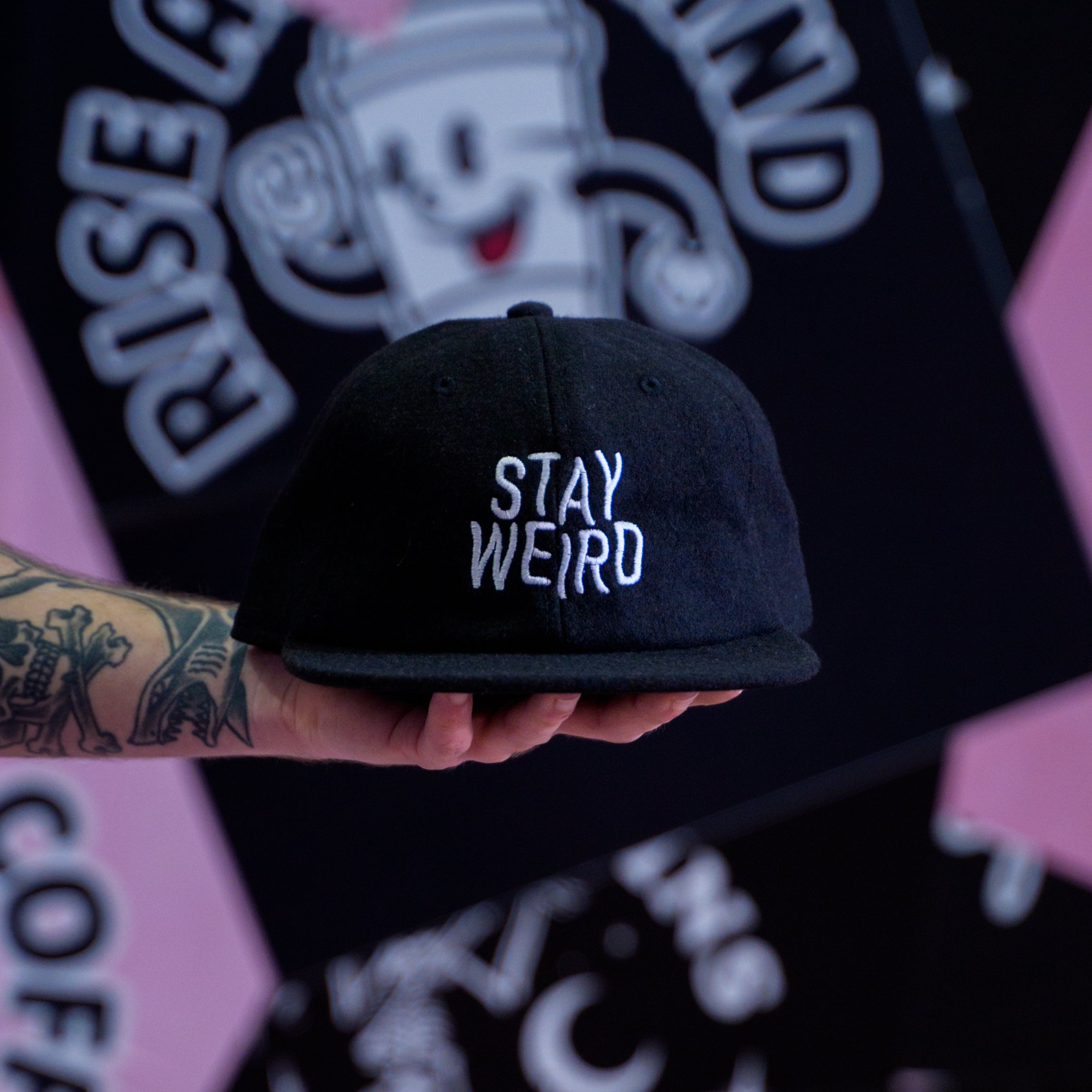 STAY WEIRD - BLACK WOOL 6PANEL